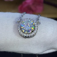 poetry of jew store round 925 silver moissanite pendants 1ct d vvs luxury moissanite weding pendants for women jewelry necklace