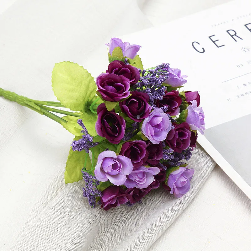 Рождественские шелковые Маленькие искусственные розы маргаритки Камелия цветы