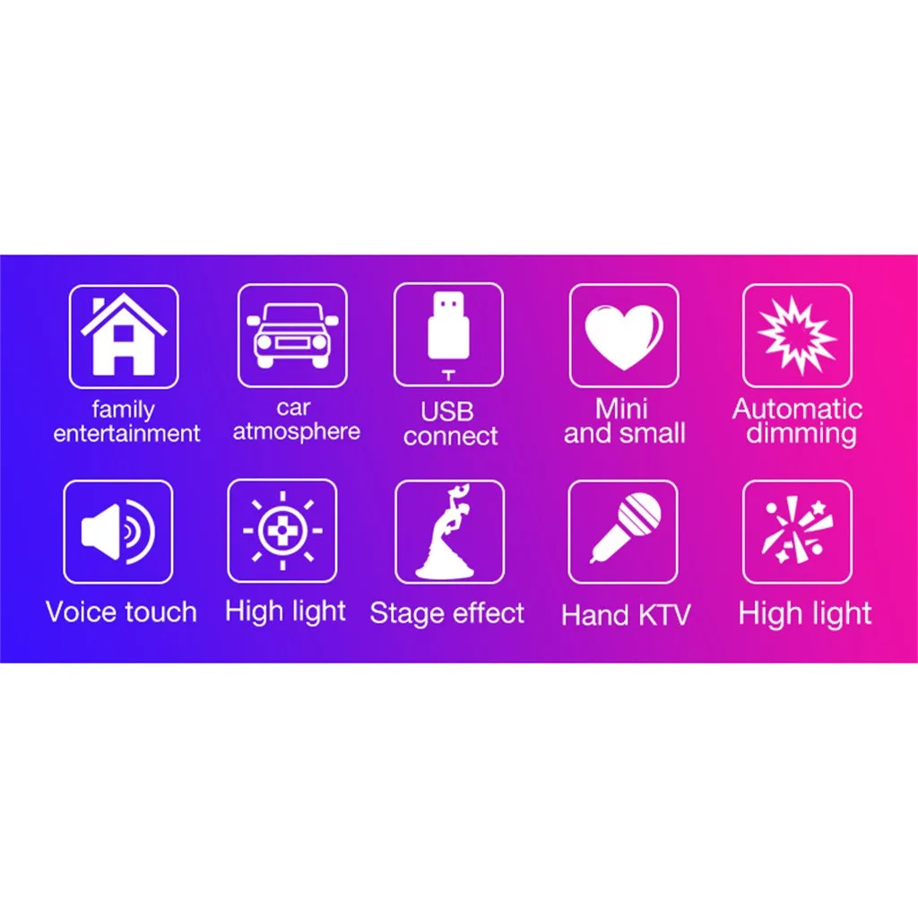 

Led Auto Lamp DJ Atmosphere Light DJ RGB Colorful Music Sound Light for Holiday Wireless strobe decoration