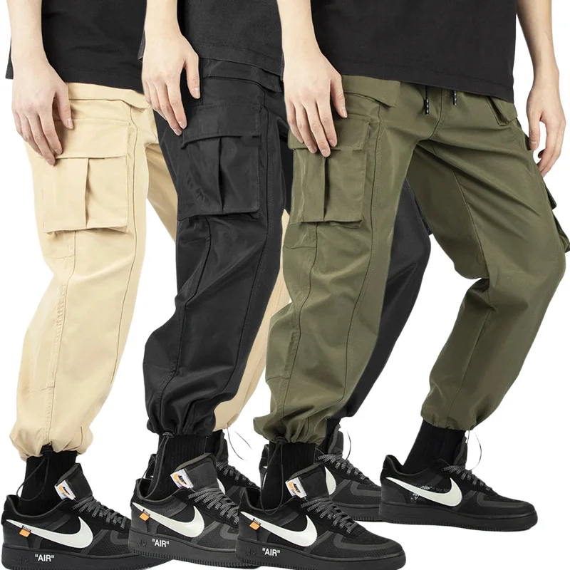 

Joggers Men Many Pockets Cargo Pants Solid Cotton Autumn And Winter Casual Mens Trousers City Tactical Combat Military Pants
