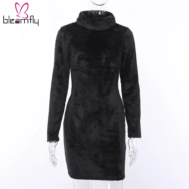 Новинка Осеннее женское однотонное бархатное мини миди облегающее платье с