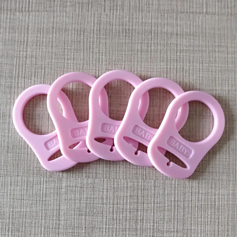 Adaptador de silicona para chupete, anillos, color rosa claro, 25 unidades-0