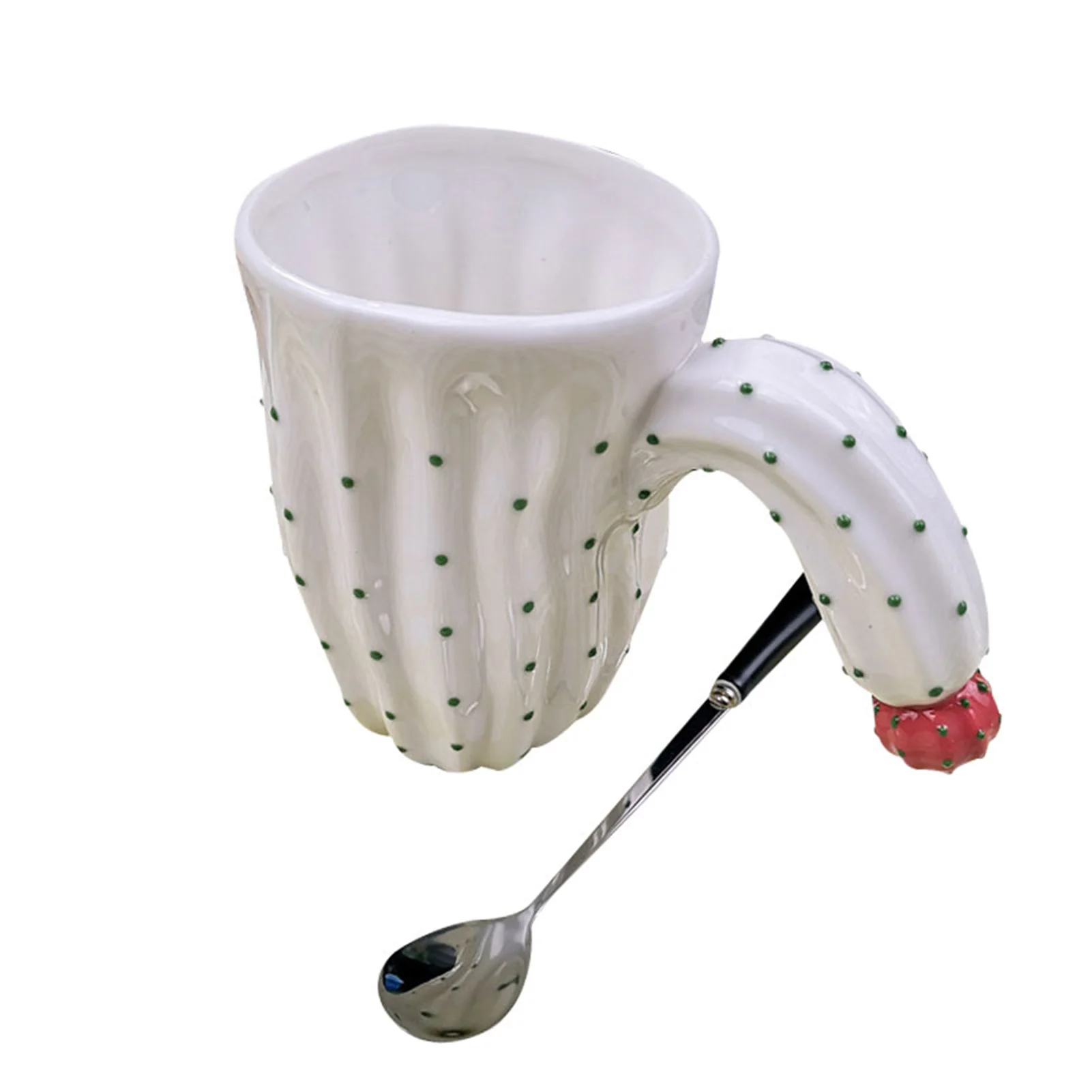 

Керамика Кружка С КАКТУСОМ внешний вид Современный художественный дизайн нерегулярные чашка с ложкой закрытый для Офис 430 мл REME889