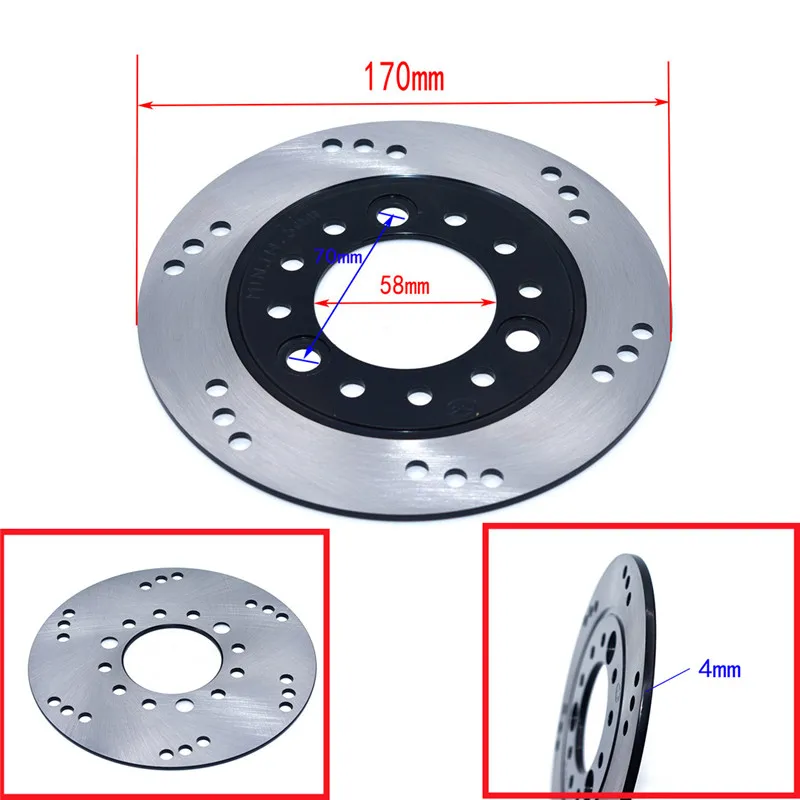 

160 170 180 190 мм передний или задний тормозной диск, внутреннее отверстие 58 мм для китайского скутера GY6 i мотоцикла, квадроцикла, мопеда, картинга, запасные части