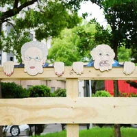 fence gardening decoration nosy curious old man lady fathers gift exterior outdoor grumpy garden illustration jardin day a e7y3