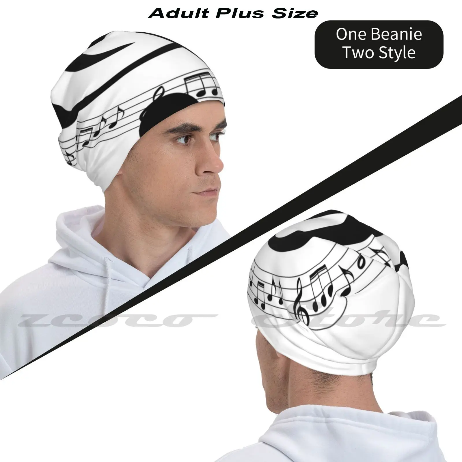 Музыкальная заметка с персонализированным рисунком вязаные головные уборы