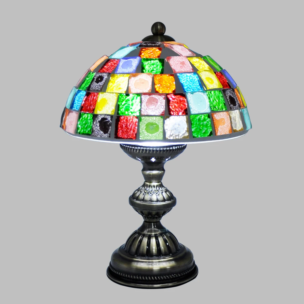Винтажная Турецкая настольная лампа Хрустальная цветная декоративная для дома