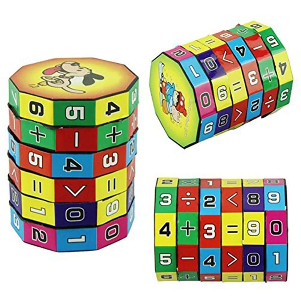 

Cylindrical V-cubes 6 Numbers Magic Cube Arithmetic Toy Educational Montessori Math Toy Rotating Number Magic Cube Puzzle Game