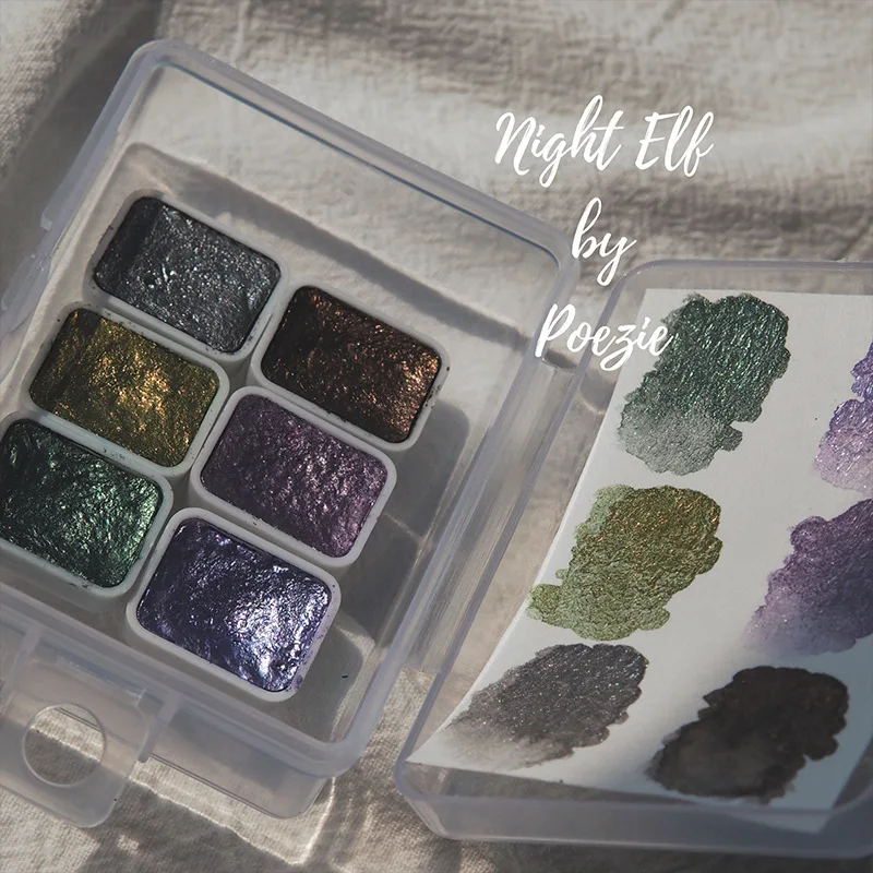 Твердый пигмент для ногтей акварель синий фиолетовый маникюрный Декор