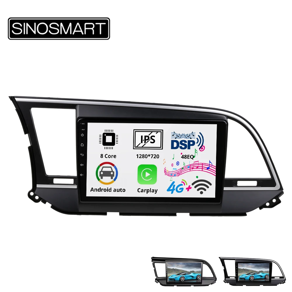 Sinosmart 8 сердечника DSP 48EQ 2Din IPS/QLED 2.5D экран автомобильный gps радио навигации плеер