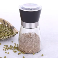 manual mills kitchen gadgets pepper spice grinder coffee beans sesame grinder ceramic core storage grinding glass bottle horn