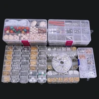 about 666pc mix gold sliver color ring crimp end caps ot lobster clasp hooks ends fastener clasp jewelry making sets tool kits