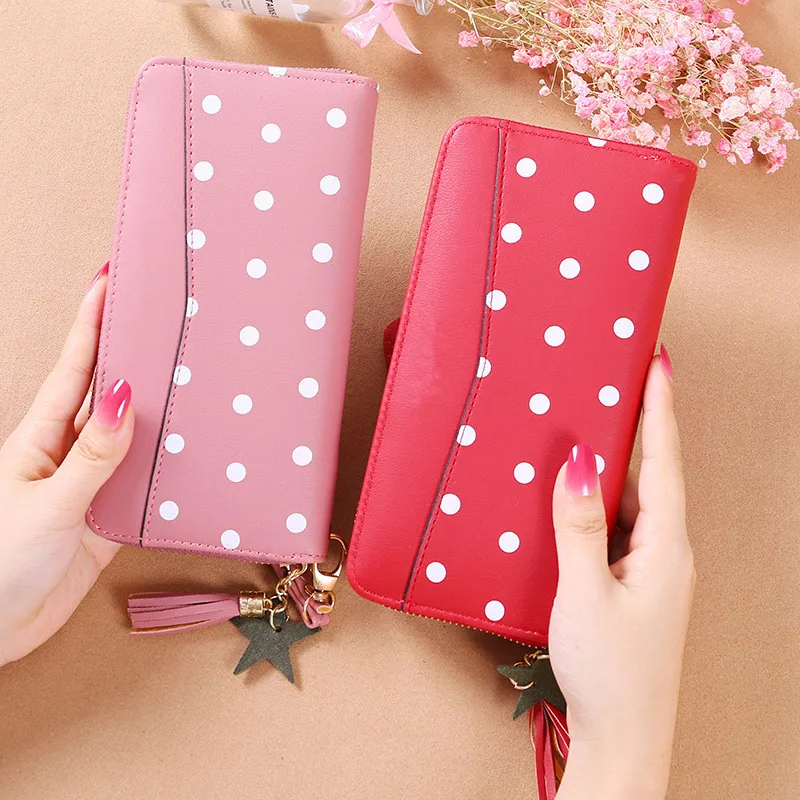 PACGOTH новинка модный клатч из искусственной кожи в горошек кошельки для женщин