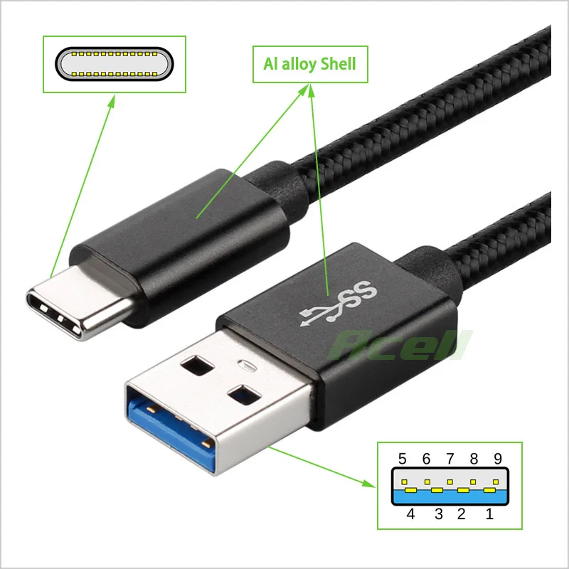 Высококачественный Кабель USB 3 0 Type-C для портативных жестких дисков Transcend ESD350C ESD250C
