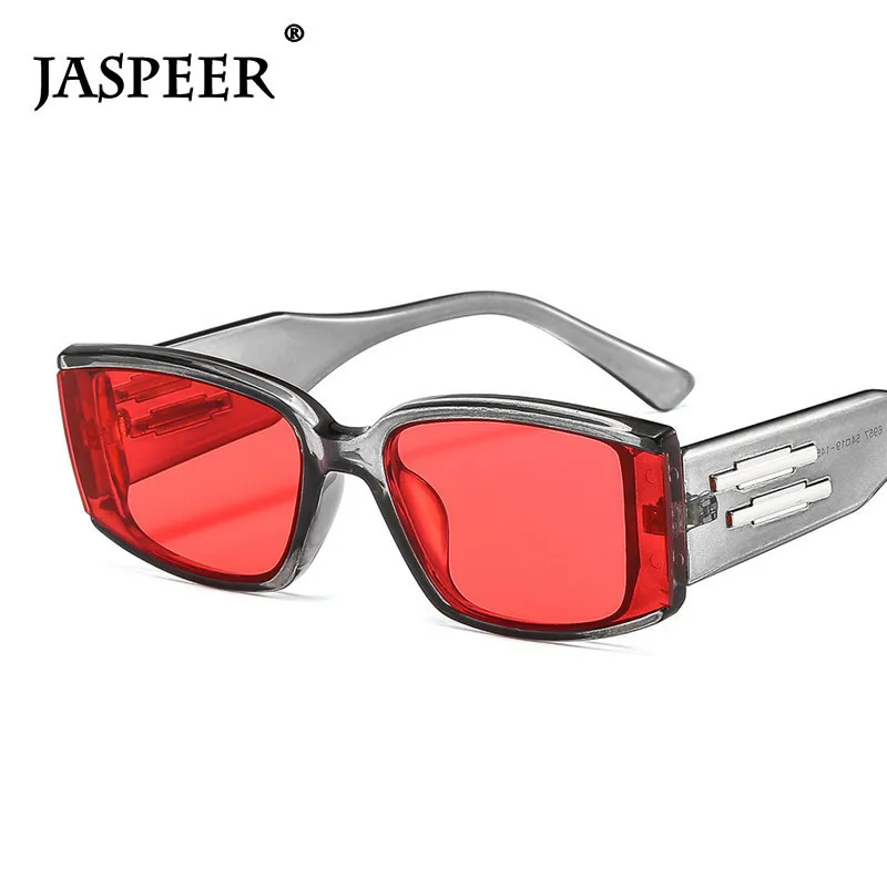 

JASPEER 2021 Steampunk Rectangle Sunglasses Men Punk Sun Glasses UV400 Driving Shades Women Fashion Eyewear Brand Designer