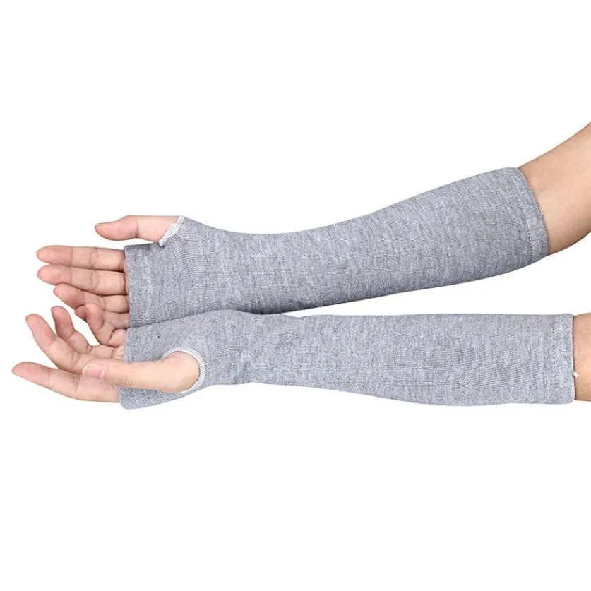

1 Pair Soft Stretchy Wrist Hand Knitted Mittens Women Long Fingerless Gloves Sun-protective Sleeve Summer Hot Sale #P1