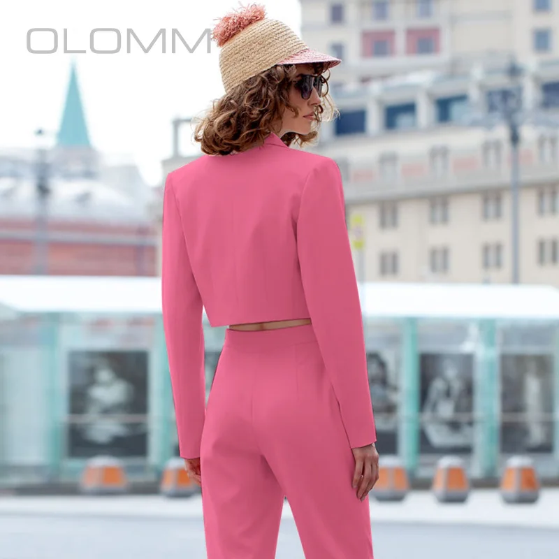 Новый модный элегантный женский костюм Super Fire на осень и зиму уличный двубортный