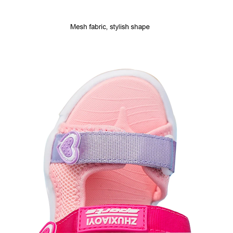 Baby Girls Sandals Pink Princess Breathable Mesh Children's Shoes Light and soft Kids Flat sandal | Детская одежда и обувь