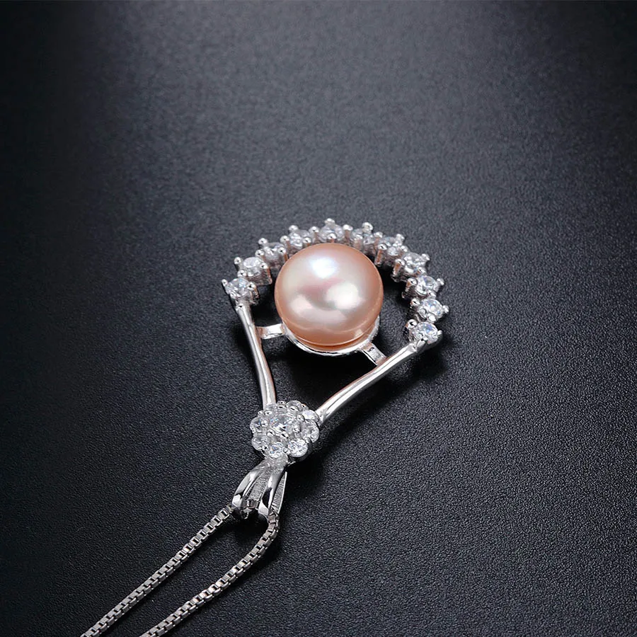 Женский кулон из серебра 925 пробы с натуральным пресноводным жемчугом|Подвески| |