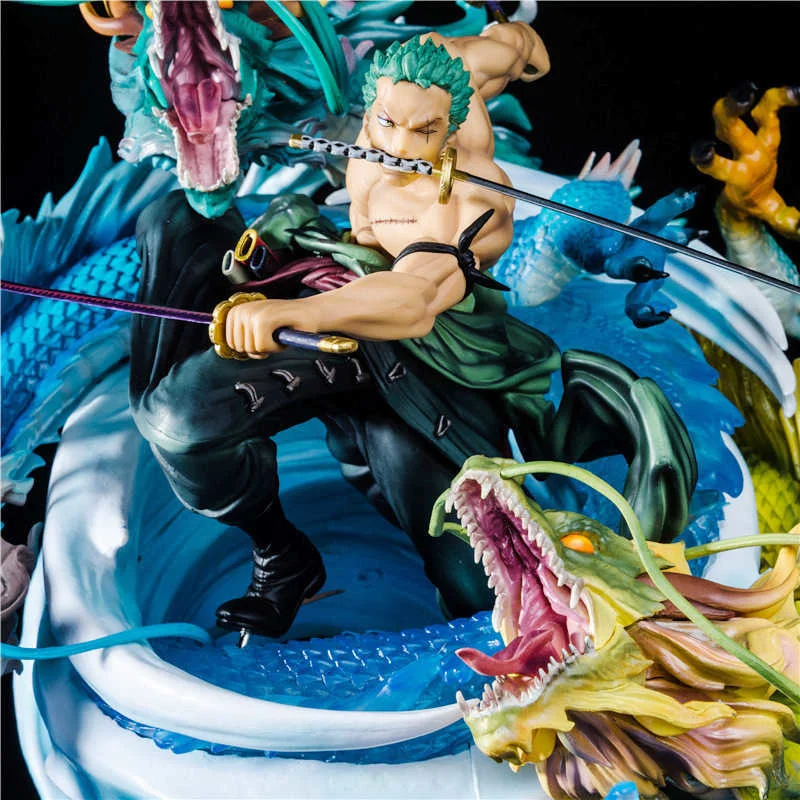 

GK One Piece Roronoa Zoro Thousand World Tornado Battle Form Statue Luffy PVC Action Figure Anime Collectible Model Toys 40CM