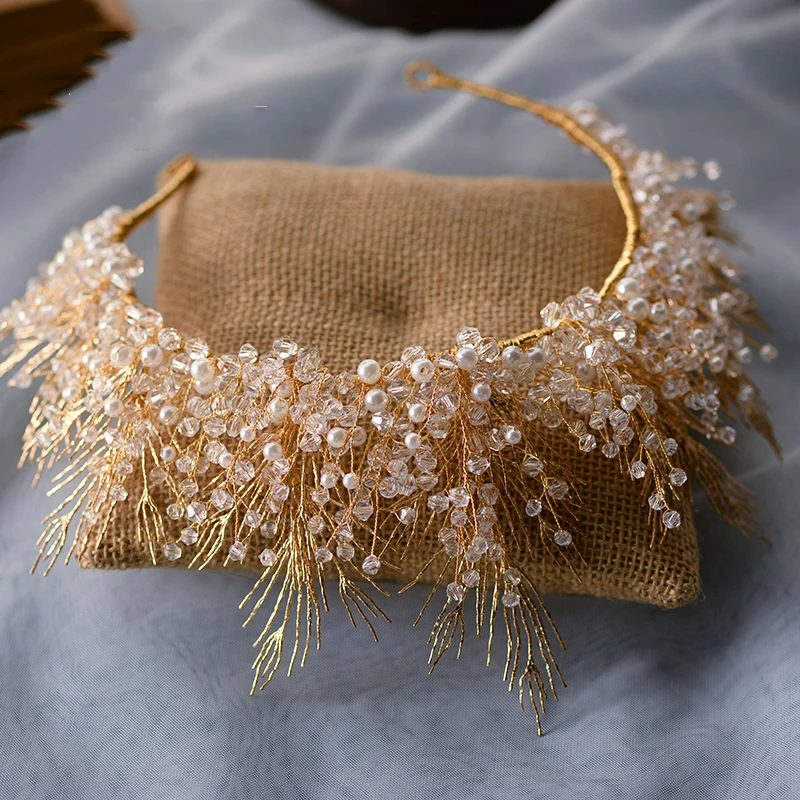 

HIMSTORY Baroque Princess Oversize Wedding Tiara Crowns Crystal Brides Headbands Evening Hair Jewelry Bridal Hair Accessory