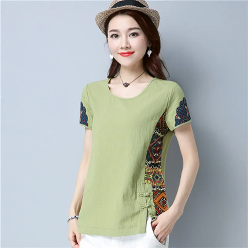 Модный летний топ футболка Женская Повседневная Женский Топ народная одежда на