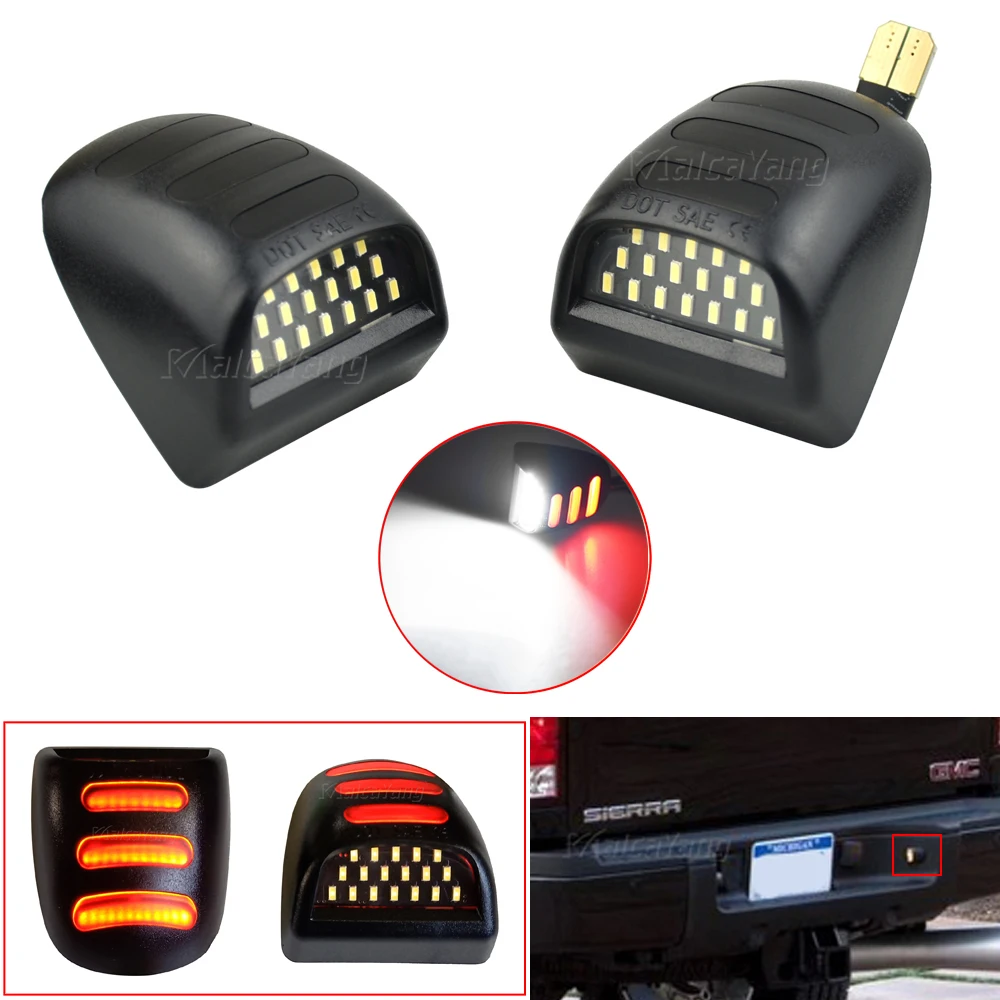 

2PCS White Red Suburban Lamp 18SMD LED Car Number License Plate Lights For Chevrolet Silverado Avalanche Traverse Tahoe Suburban