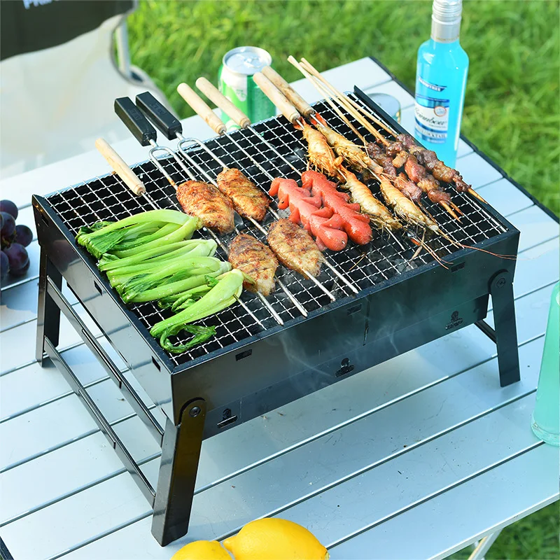 

Foldable Large Bbq Grill Camping Attachments Smokeless Grill Barbecue Accessories Parrilla Barbacoa Camping Equipment ED50BG