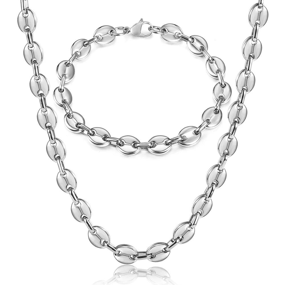 7/9/11 мм Нержавеющая сталь Кофейные зерна Марина звено цепи Цепочки и ожерелья