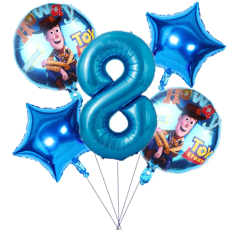 

5pcs/set Disney Toy Story 4 Foil Balloons Birthday Party Decorations Supplies Aluminum Foil Balloons Kid Favor Gifts Baby Shower