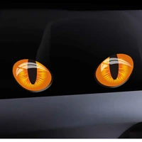 2pcs 3d funny cat eyes car sticker cute simulation reflective auto decal rearview mirror window cover deco exterior accessories