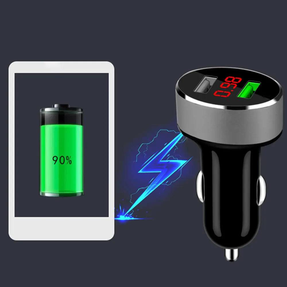 Универсальное автомобильное зарядное устройство с двумя USB-портами быстрая