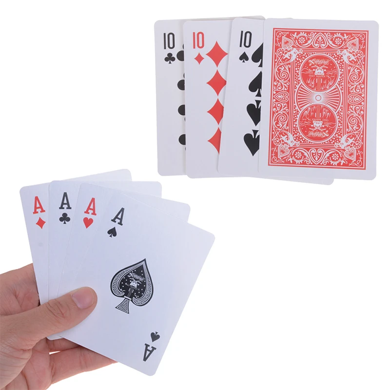 

1set(4pcs card) High Quality Transformer Magic Tricks 10 To A Card Magic Props 10 Change A Magic Sets Close Up Street Card Props