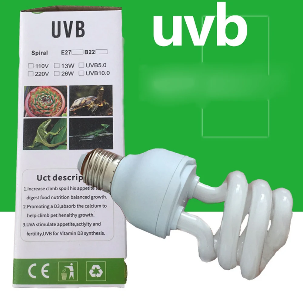 

110 В 220 в E27 UVB 5,0 10.0 ультрафиолетовая лампочка для черепахи ящерица, змея лампа кальция лампа энергосберегающий светильник рептилия сочный