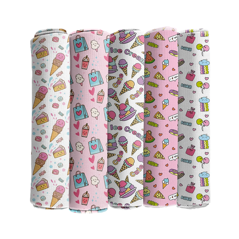 Хлопчатобумажная ткань с рисунком мороженого для самостоятельной сборки