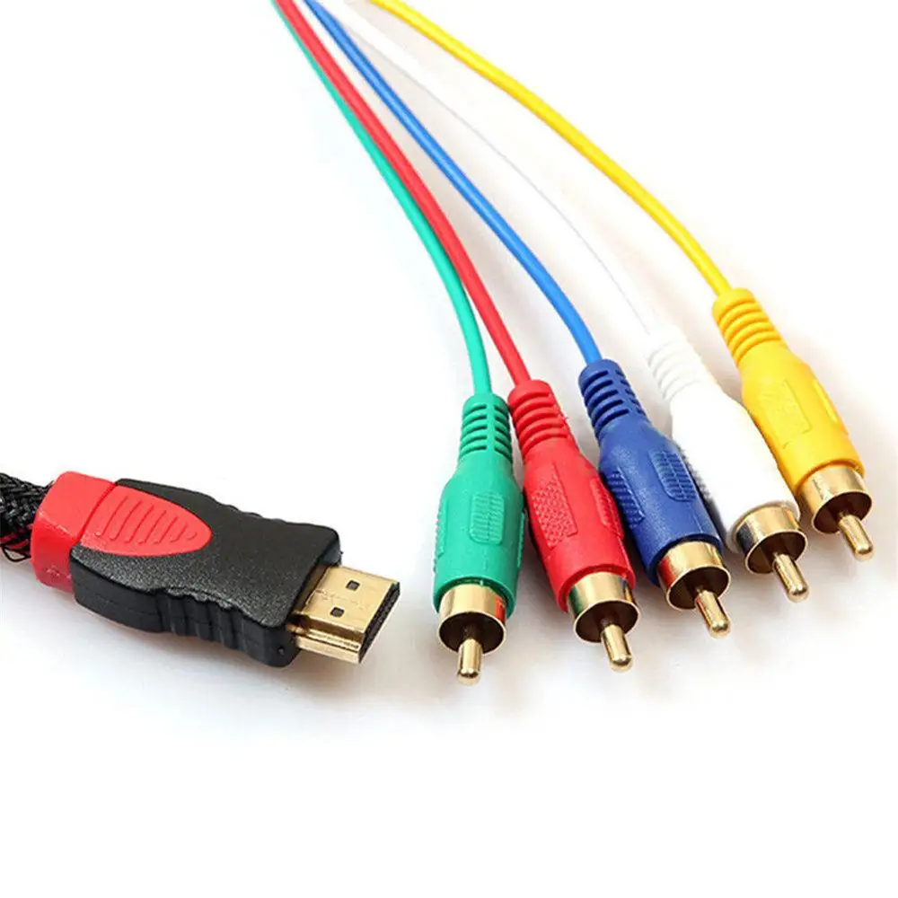 HD 1080P HDMI штекер в 5 RCA RGB av-кабель коннектор аудио-видео шнур адаптер футов/1 м с