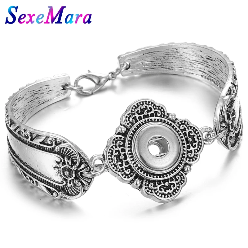 2018 Новые 12 мм оснастки ювелирные изделия винтажный металлический цветок Резные