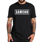 Футболка SAMCRO с изображением сыновей анархии, Винтажная футболка с цифровым принтом и надписью, европейский размер, дышащая футболка из чистого хлопка