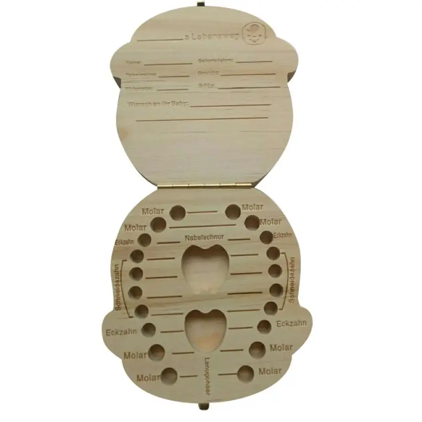 Английская/испанская деревянная коробка органайзер для хранения зубов