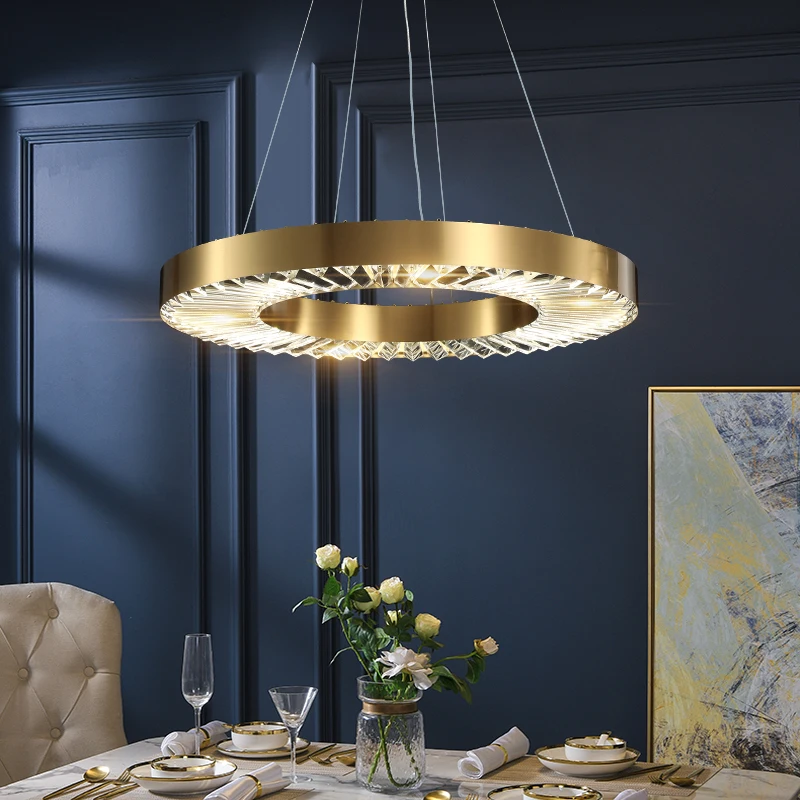 

Restaurant atmosphere light luxury clothing store decoration lamp designer crystal round living room hall chandelier