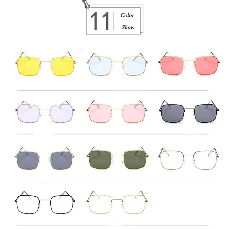 

RBROVO Vintage Square Ocean Lens Sunglasses Women Brand Designer Small Frame Alloy Sunglasses Reflective Mirror Glasses