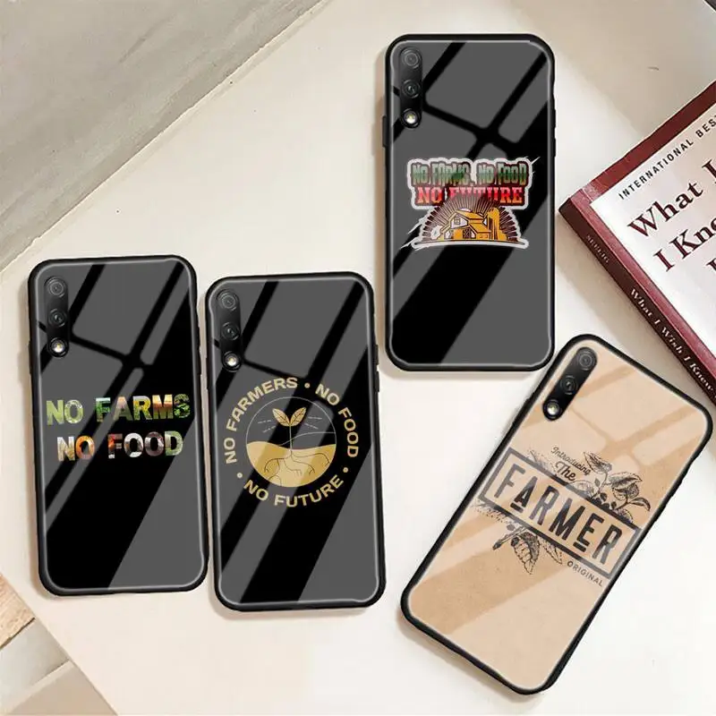 

No Farmers No Food Phone Case For Huawei P9 10 20pro 30lite Mate 9 10lite 20pro Honor 7A 8X 9 Nova3i 5ipro Tempered Glass