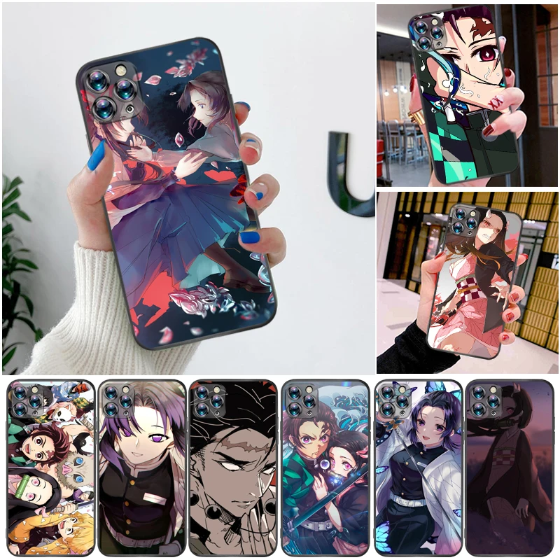 

Demon Slayer Kamado Tanjirou Agatsuma Zenitsu Kimetsu No Yaiba Kamado Nezuko Phone Case For iPhone XS MAX X XR Coque Funda
