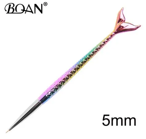 Mermaid 5mm BQAN УФ-Гелевая кисть, кисть для рисования, акриловая кисть для рисования ногтей, градиентные Стразы, ручка для маникюра, инструмент для дизайна ногтей - Цвет: Mermaid 5mm
