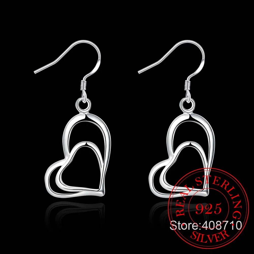 Оптовые посеребренные серьги свадебные ювелирные аксессуары двойные косая