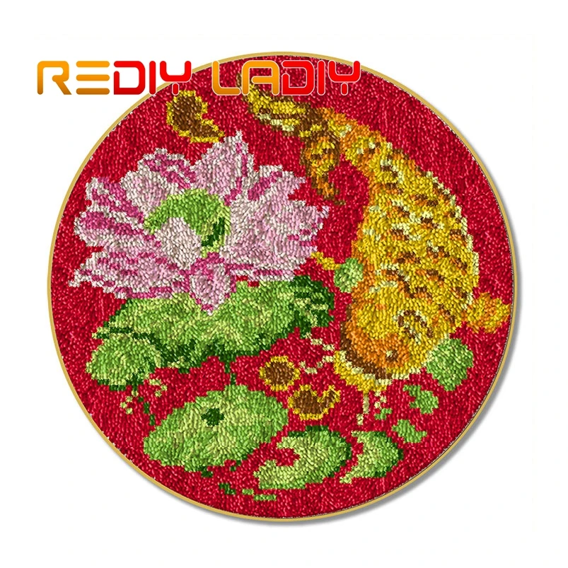 Набор крючков с защелкой ковер сделай сам вязаный крючком рыба и Лотос акриловая