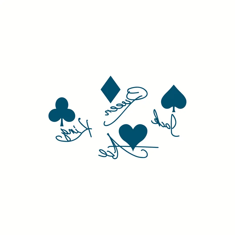 

Waterproof Temporary Tattoo Sticker Poker English Couple Arm Leg Fake Tattoo Body Art Small Sticker Men Women