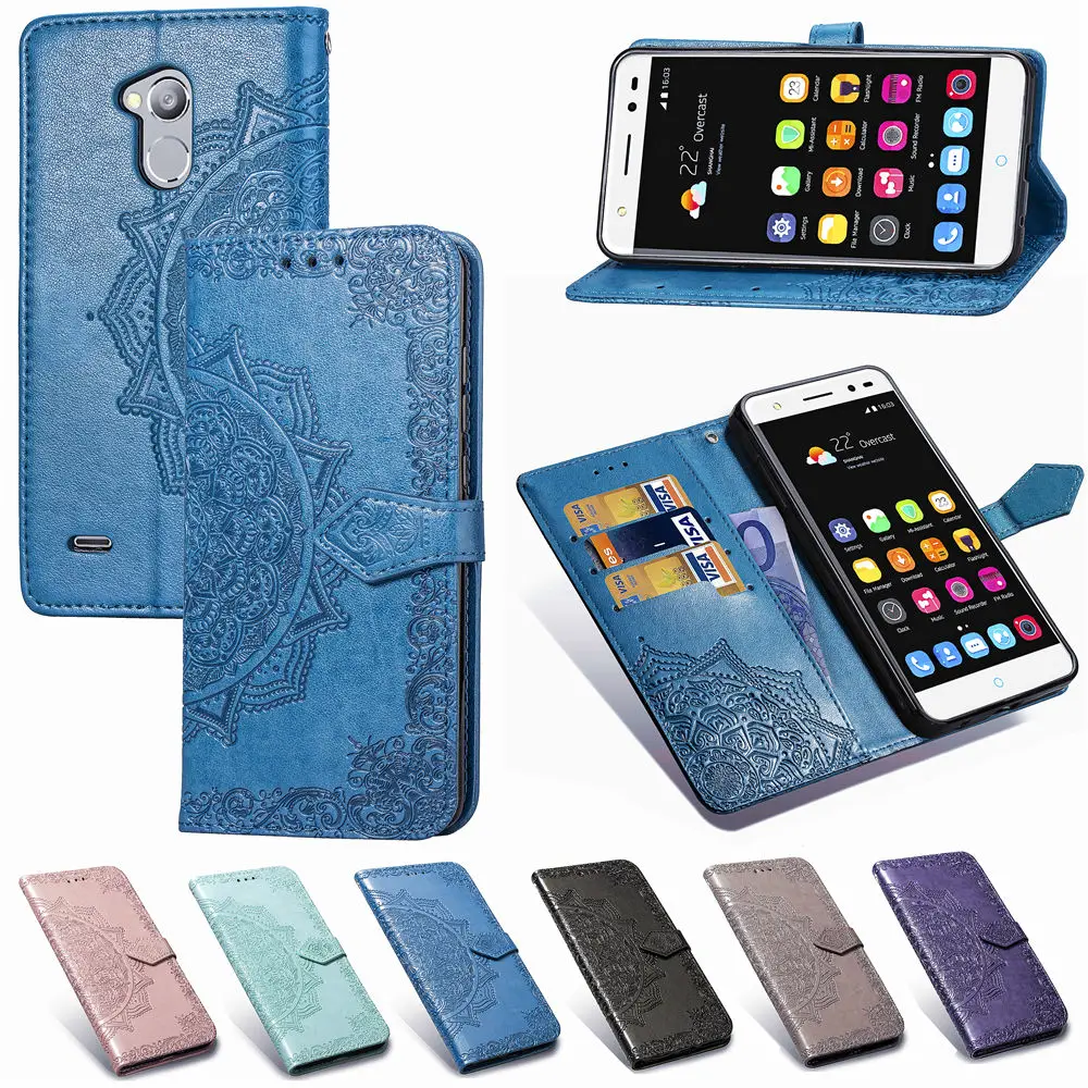 Роскошный цветок дурмана из искусственной кожи чехол бумажник для телефона zte V6