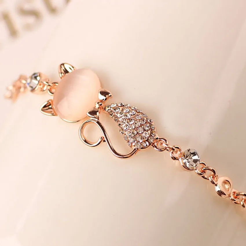

New Girls High-end Full-inlaid Zircon Cat Bracelet, Exquisite Fashion Jewelry Bracelet