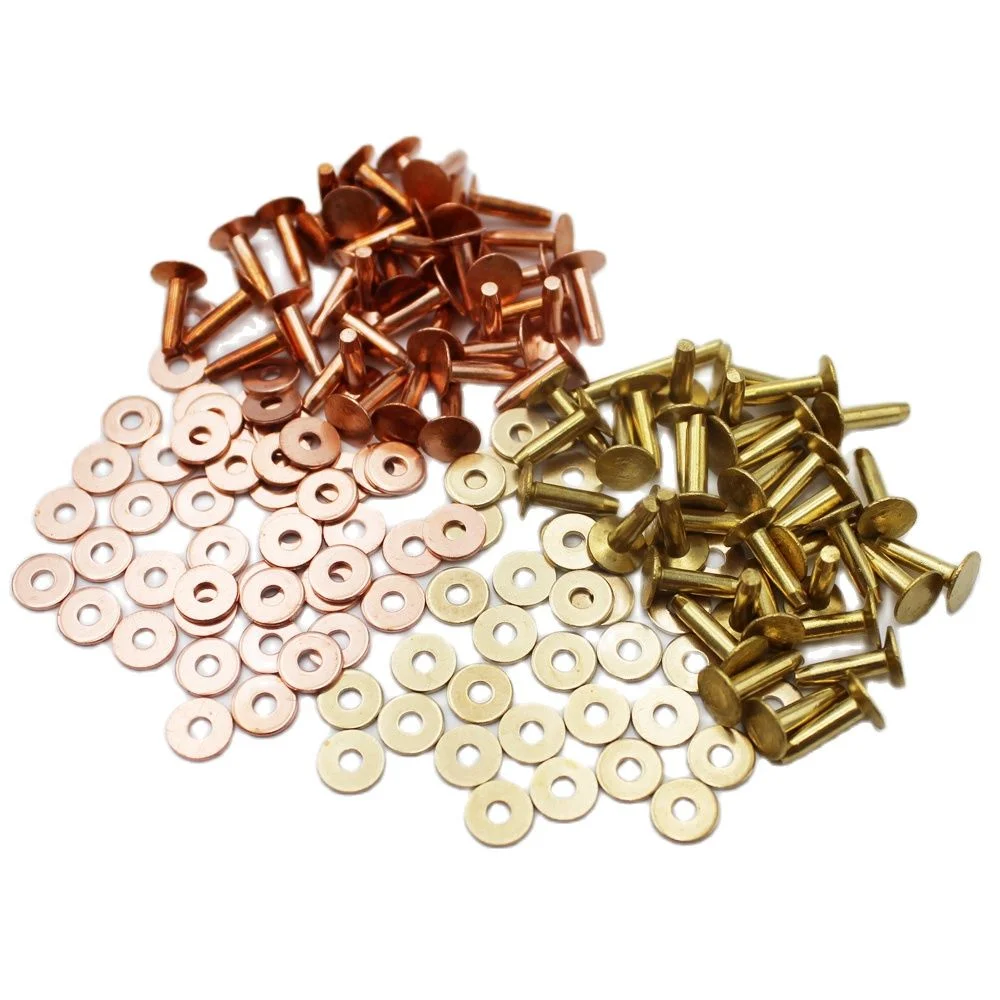 

100 Pieces Brass/Copper Rivets And Burrs